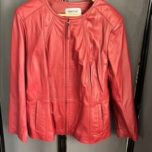 Avenue Women's Vibrant Red Leather Jacket